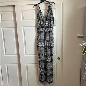 Black and White Patterned Jumpsuit
